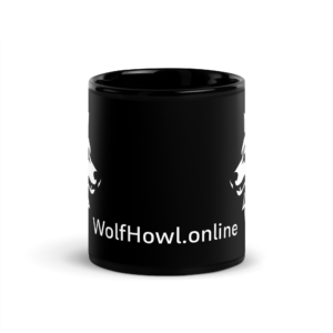 Wolf Howl Pack Black Glossy Mug