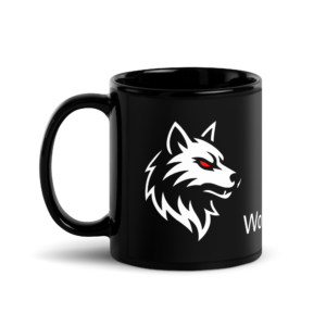 Wolf Howl Pack Black Glossy Mug