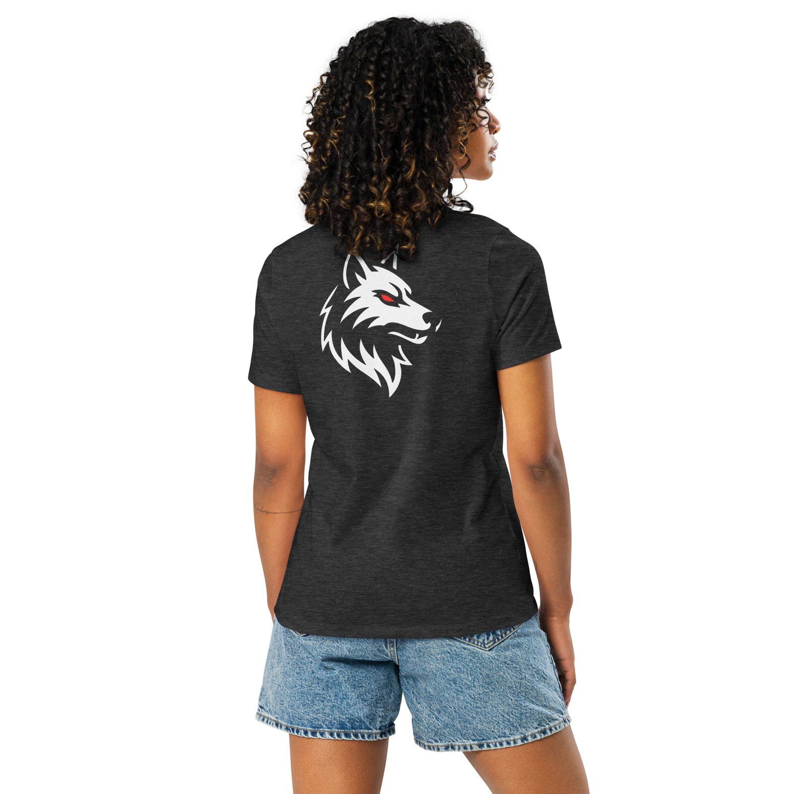 Wolf Mark front and back Women's Relaxed tee - Image 6