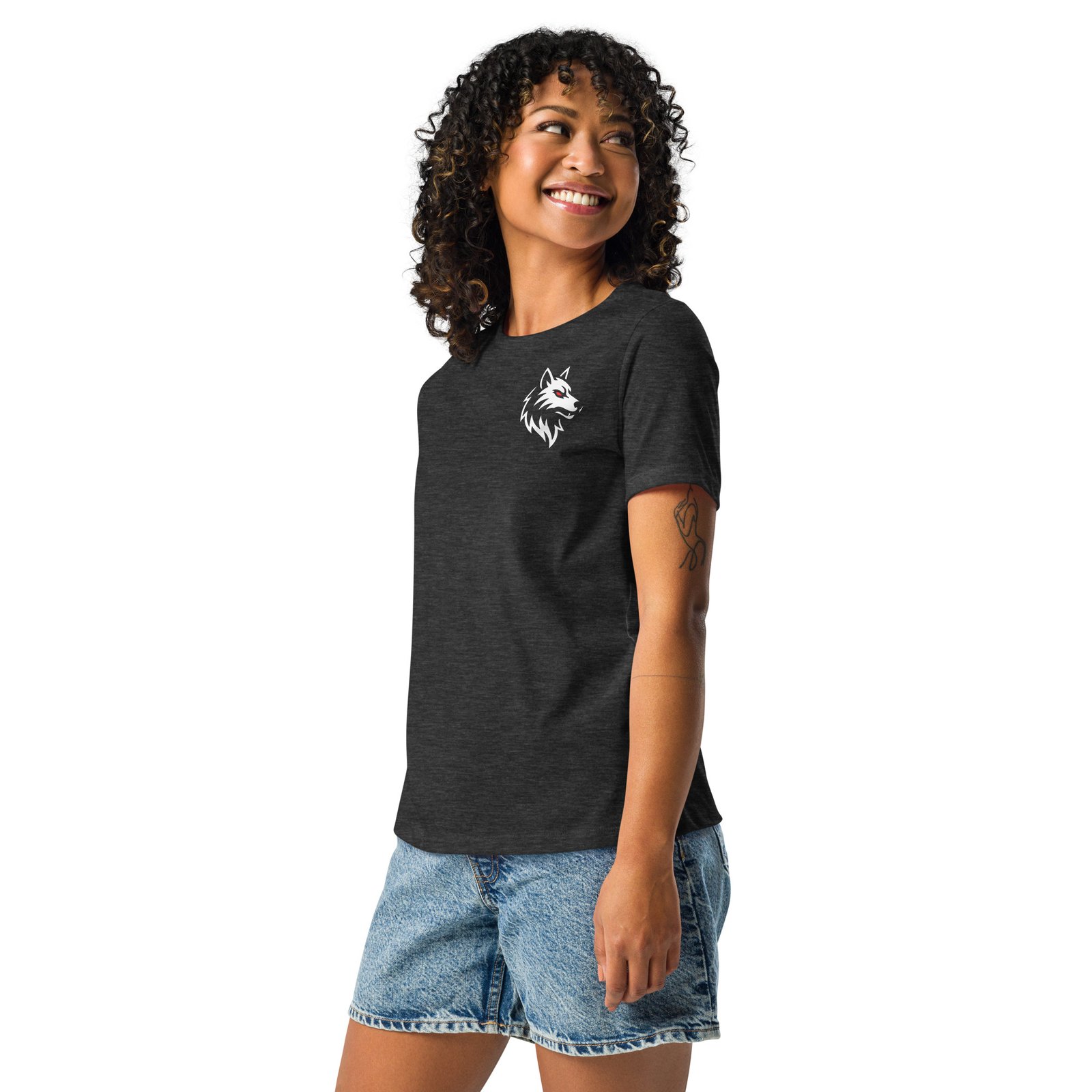 Wolf Mark front and back Women's Relaxed tee - Image 5