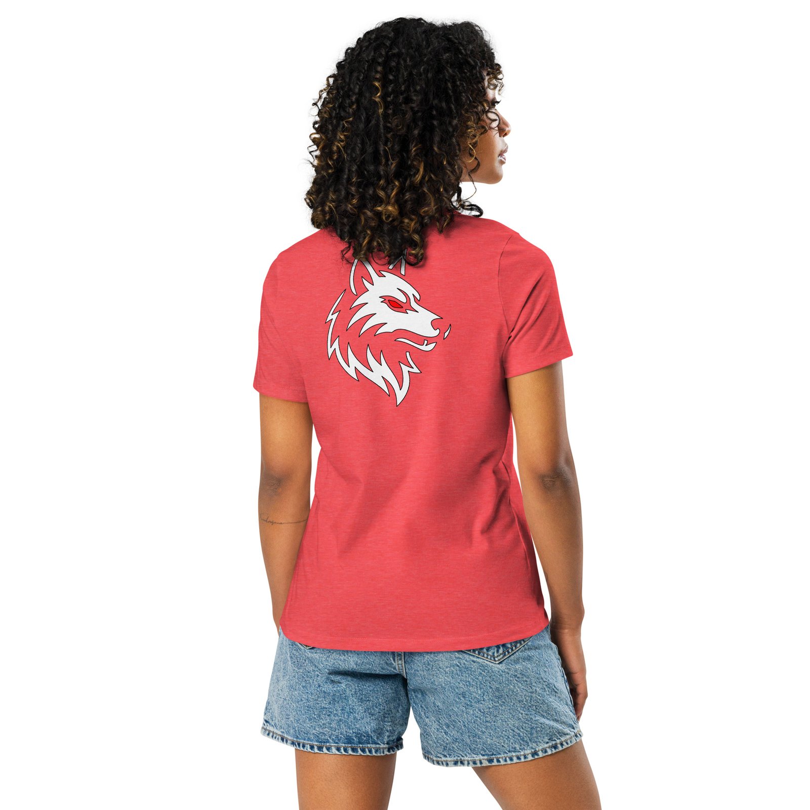 Wolf Mark front and back Women's Relaxed tee - Image 9