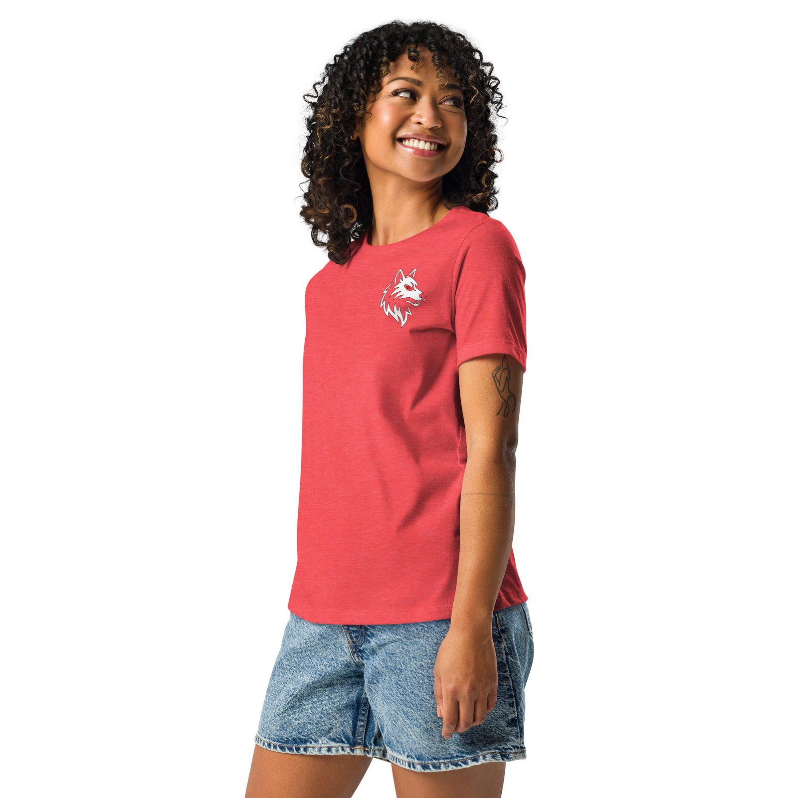 Wolf Mark front and back Women's Relaxed tee - Image 8